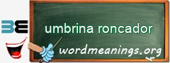 WordMeaning blackboard for umbrina roncador